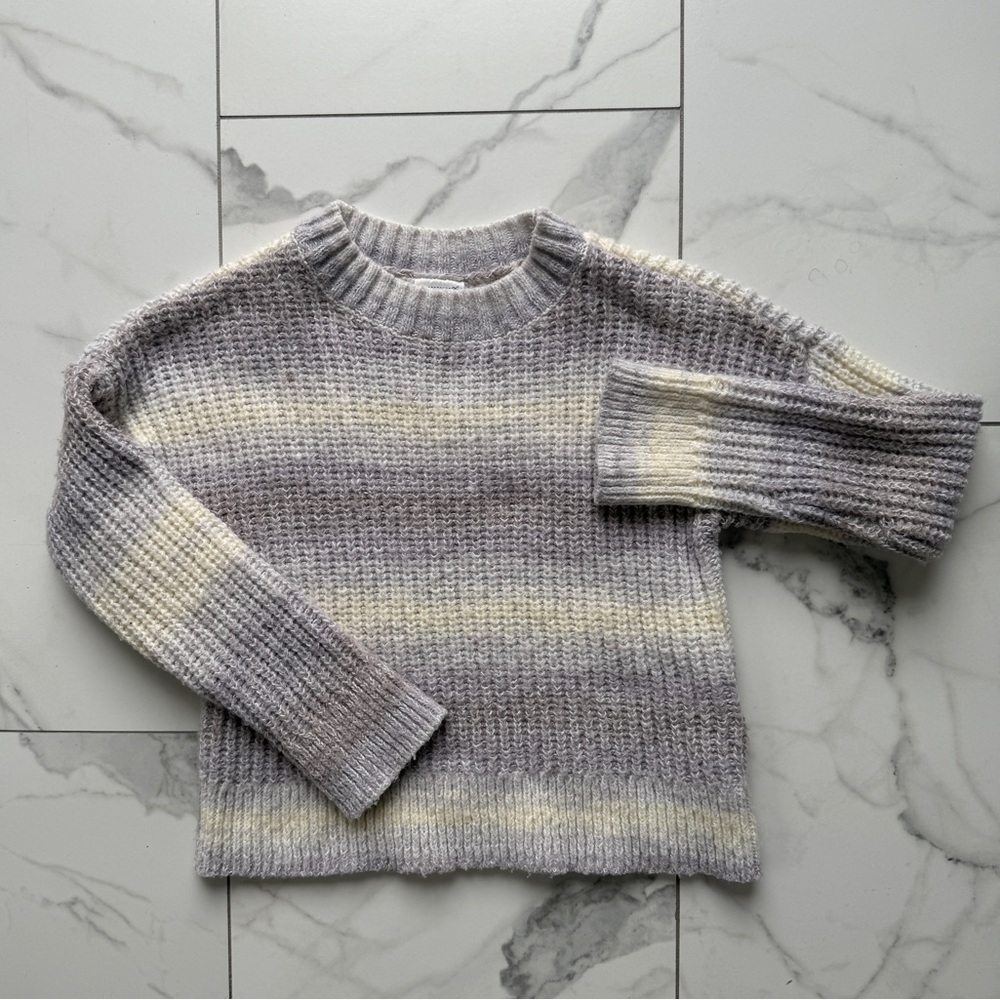 Abercrombie Kids Soft Knit Sweater in Lavender and White